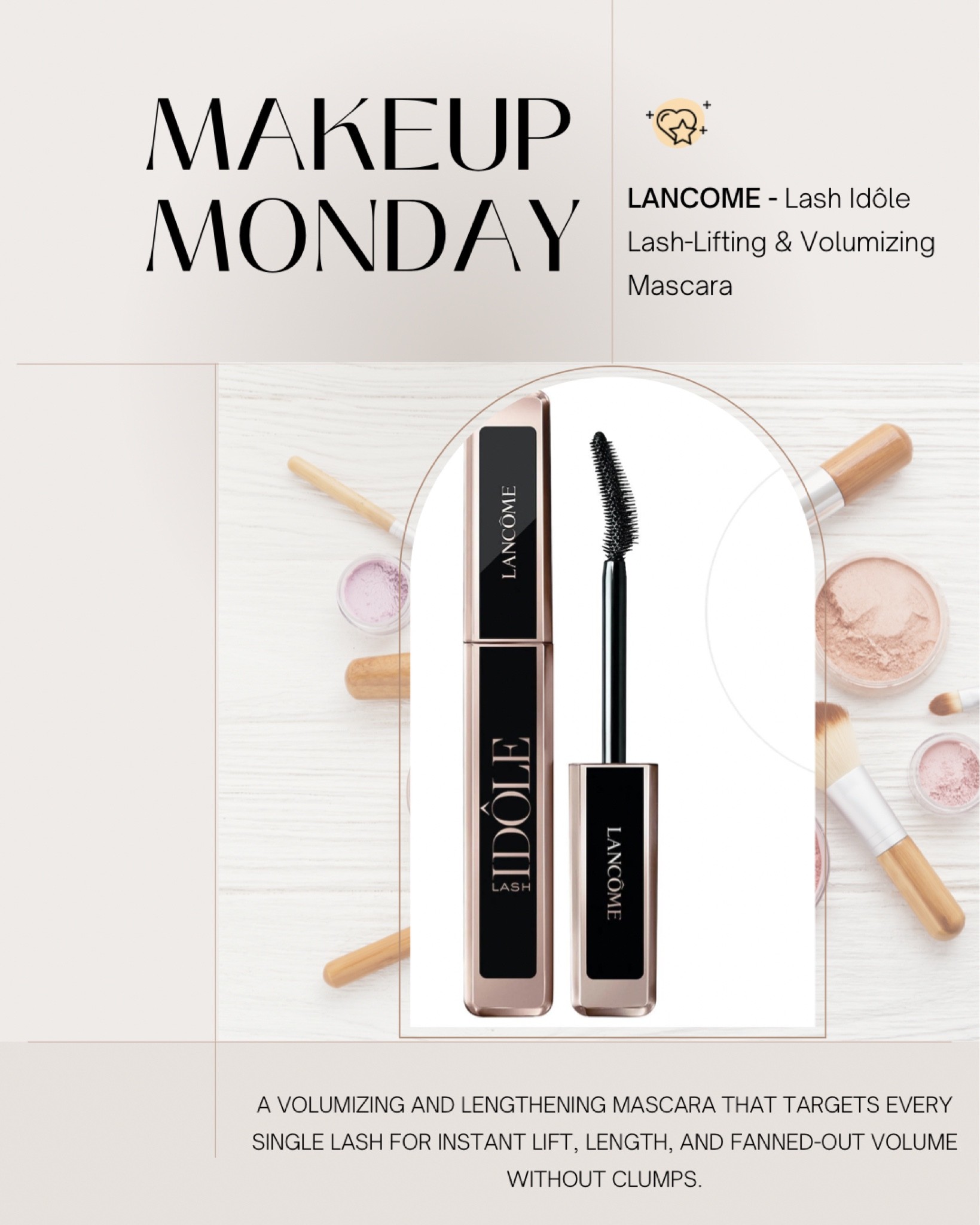 Makeup monday 
Lancôme idole lash 
Mascara volume mascara 
Beauty 
Makeup routine 
Beauty routine 
Eyelashes 
Lengthening mascara 
Holy grail beauty products 
Lancôme beauty 

#LTKSeasonal #LTKbeauty #LTKunder50