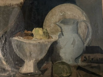 Painting Oil on Canvas Early 20th 1930 Antique Art Old Still Life | eBay US