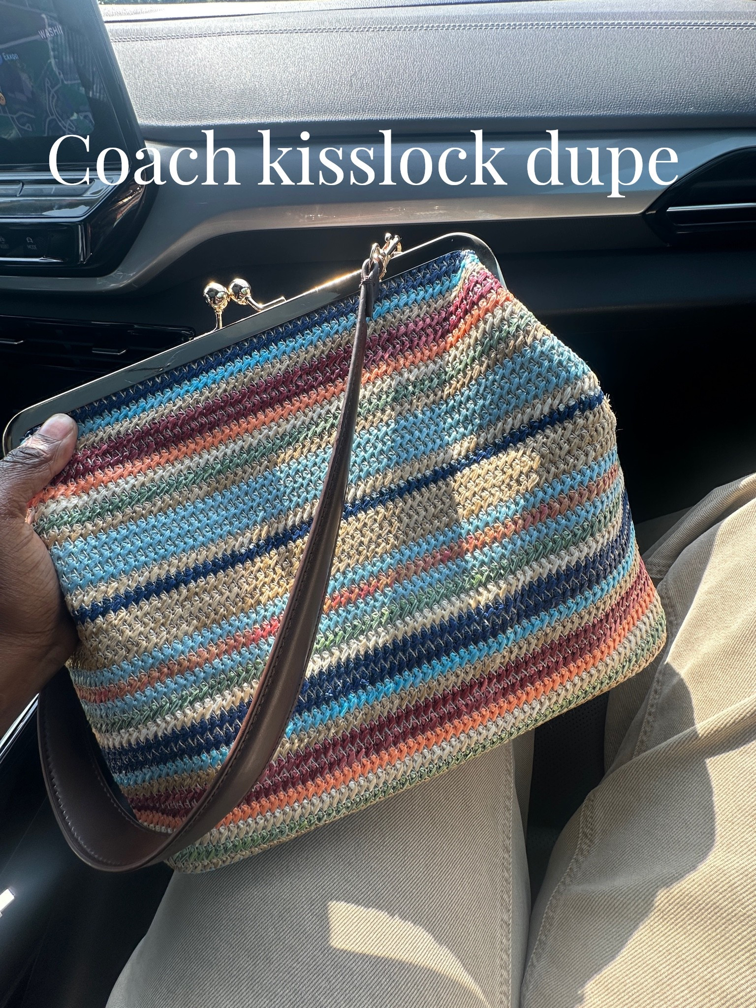 Absolutely love this bag! The colors are pretty. Not the exact same material of the Coach colorful kisslock bag, but such a good dupe!

#LTKSaleAlert