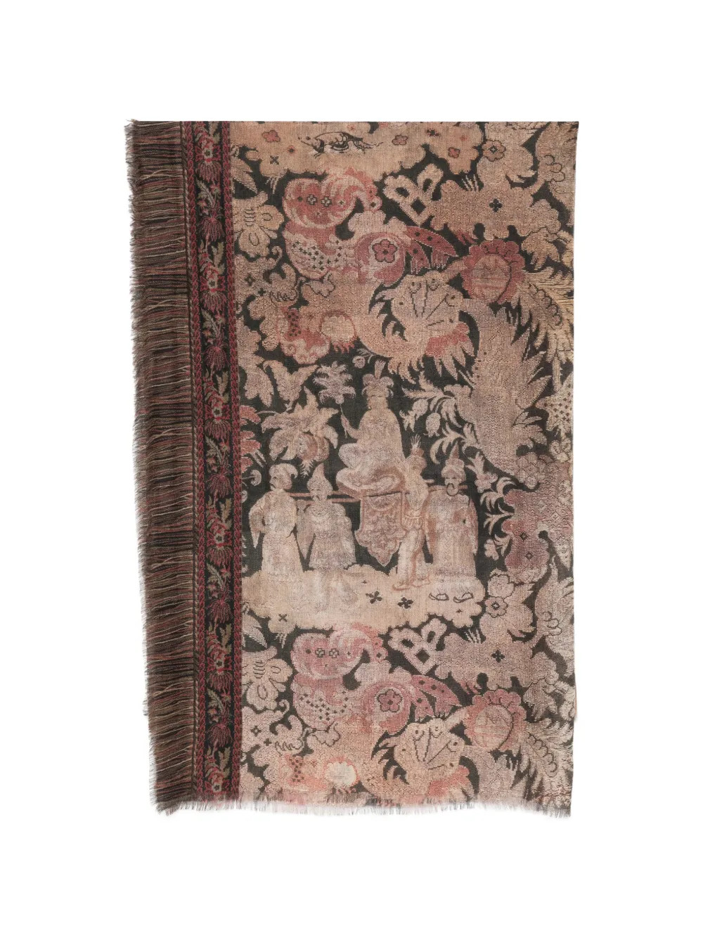 Pierre-Louis Mascia jacquard-woven fringed scarf - Black | Farfetch Global