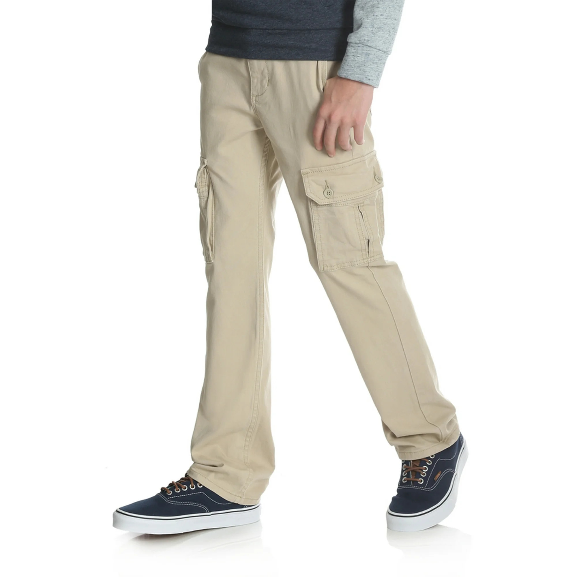 Wrangler Boys Stretch Cargo Pants, Sizes 4-16 & Husky - Walmart.com | Walmart (US)