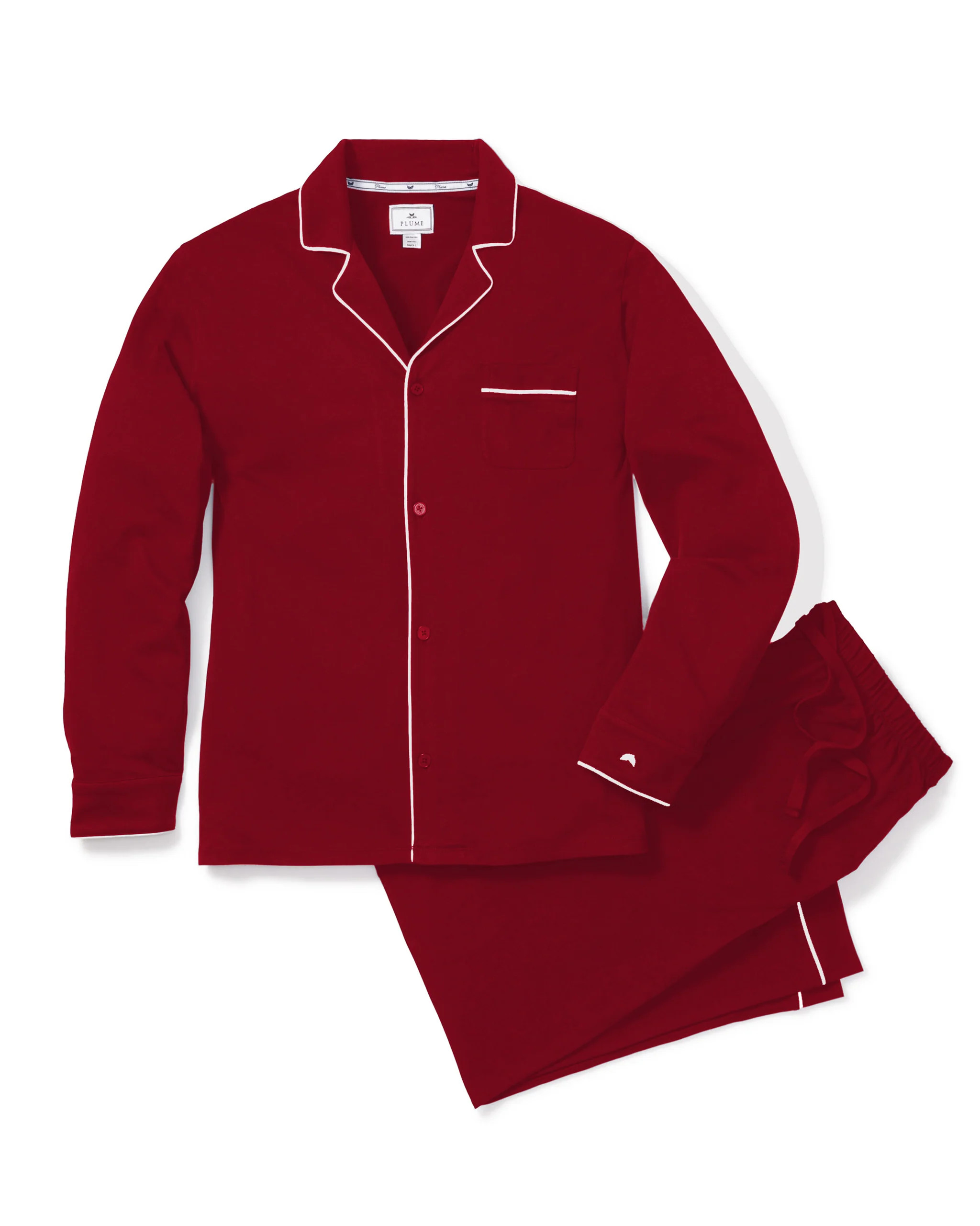 Men's Pima Pajama Set in Bordeaux | Petite Plume