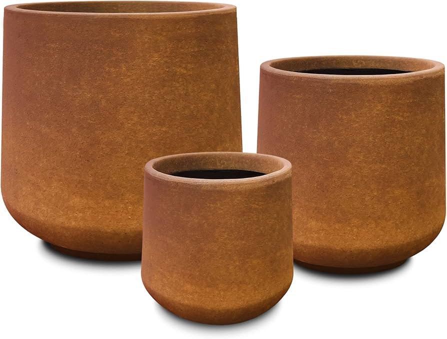 Kante 15.3"+11.6"+8.2" Dia Round Concrete Planter,Large Planter Pots Containers with Drainage Hol... | Amazon (US)