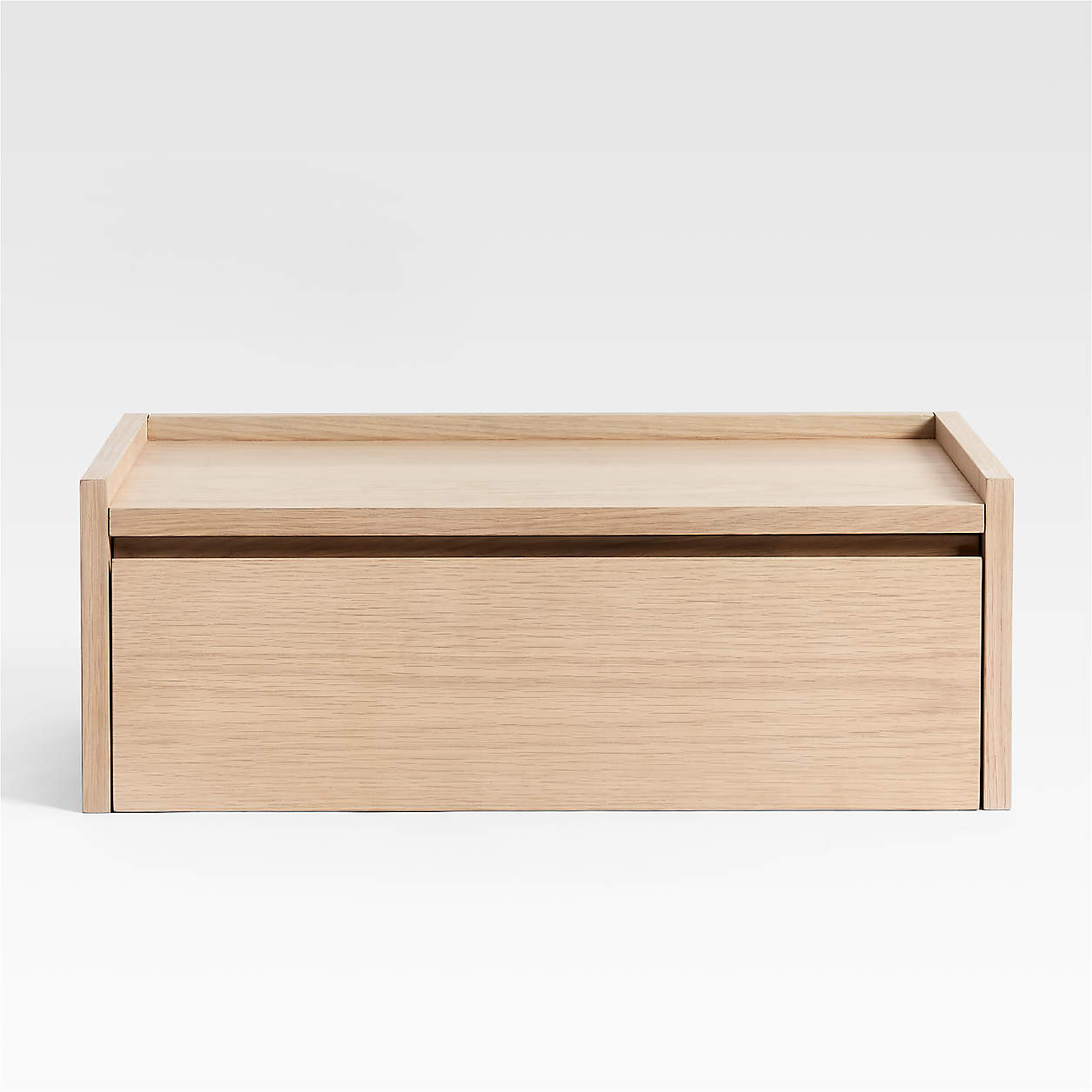 Batten White Oak Floating Nightstand + Reviews | Crate & Barrel | Crate & Barrel