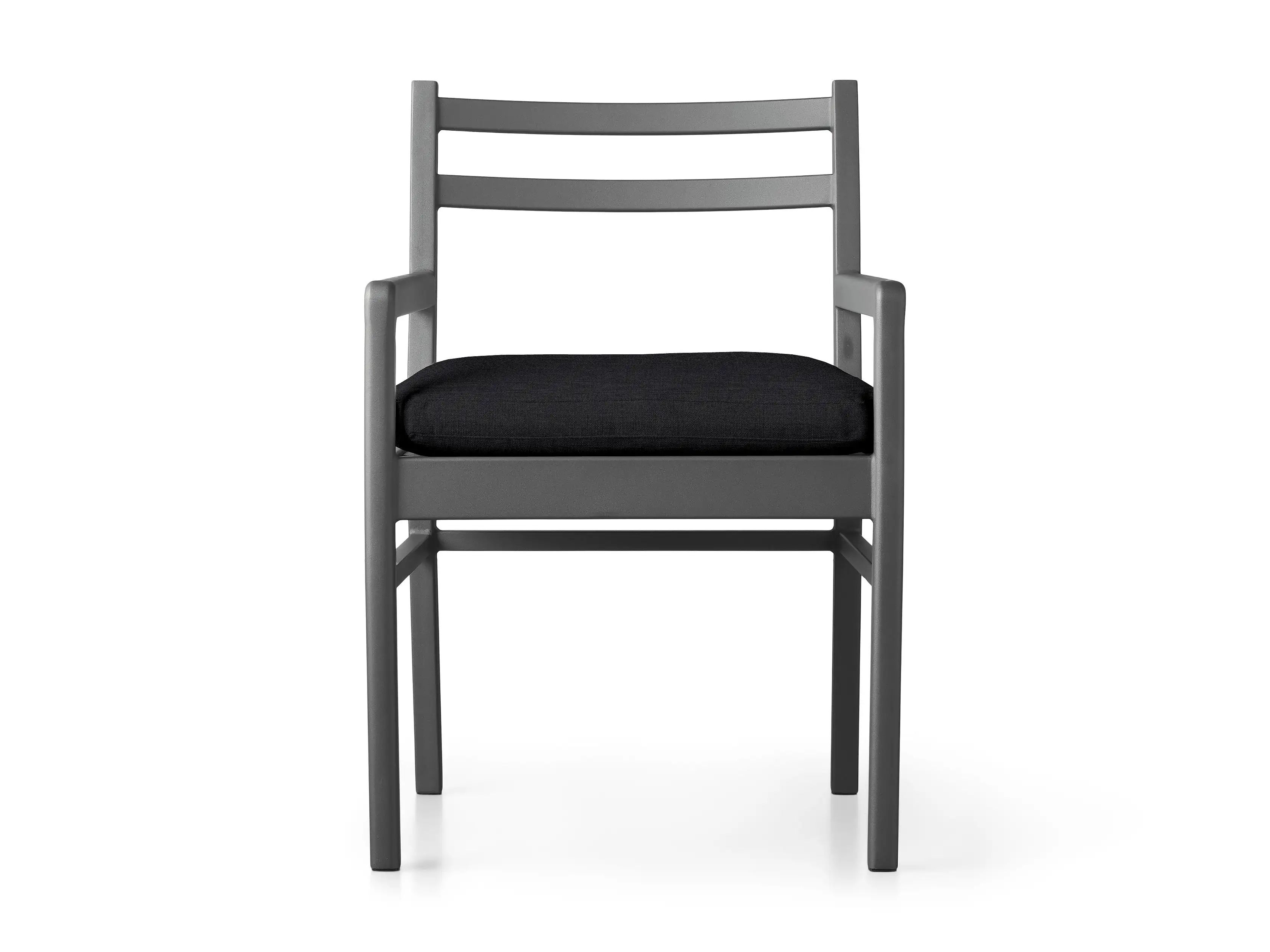 Costa Outdoor Aluminum Dining Arm Chair in Rosemount Ebony | Arhaus