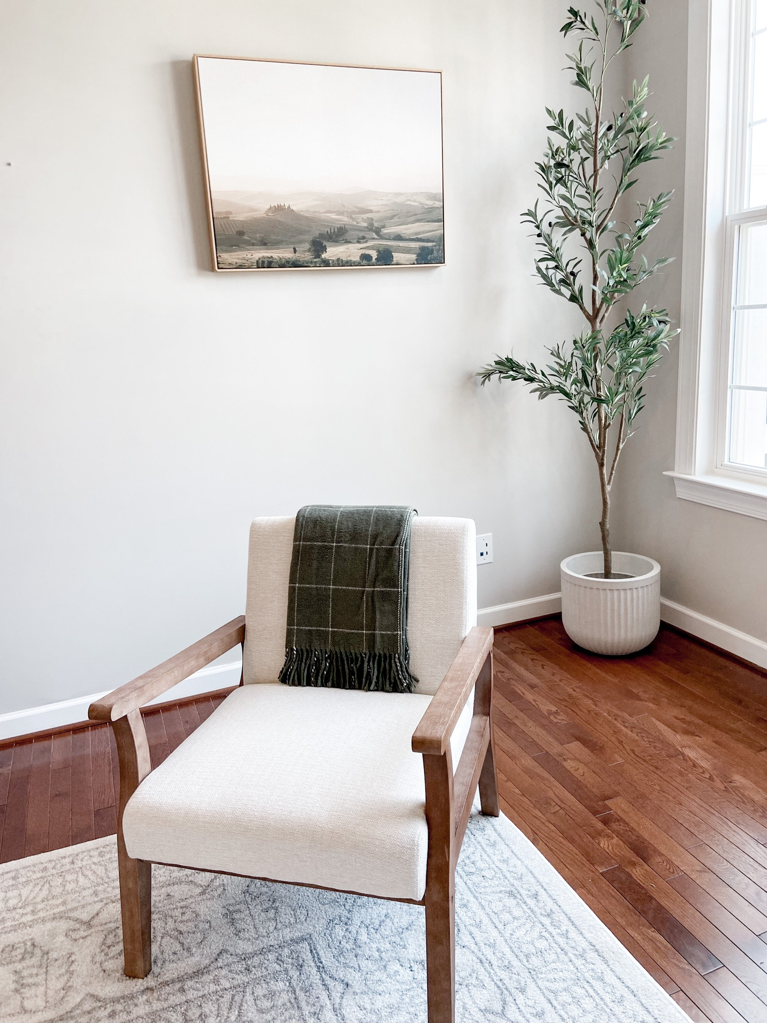 Mid-century modern side chairs for living room or family room. Transitional style decor. 7 foot olive tree from Amazon. Fluted faux concrete planter (more affordable than similar Pottery Barn style)!
Modern organic. Minimalist.

#LTKhome