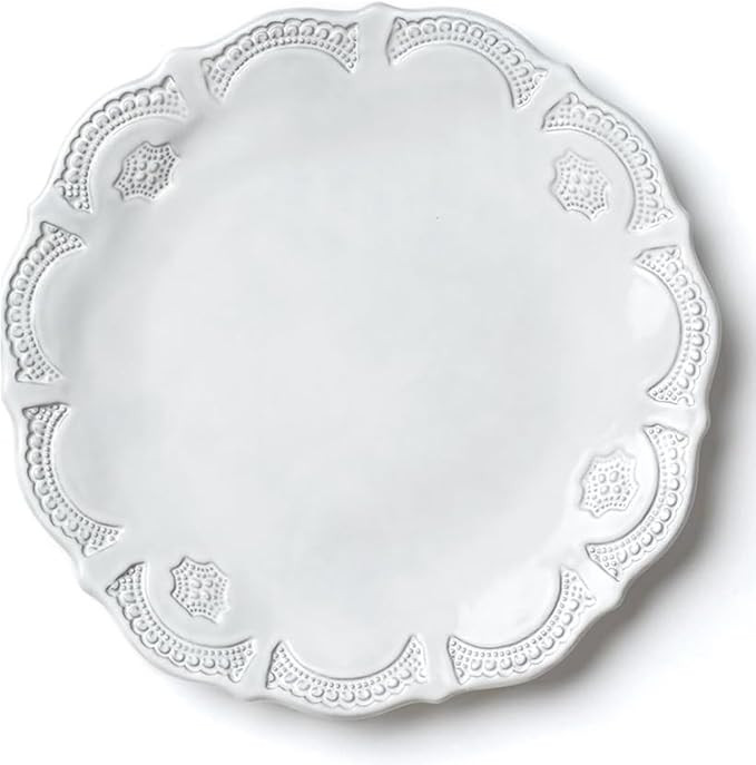 Vietri Incanto Lace European Dinner Plate, 11" Terra Marrone Ceramic Plate, Handcrafted Dinnerwar... | Amazon (US)