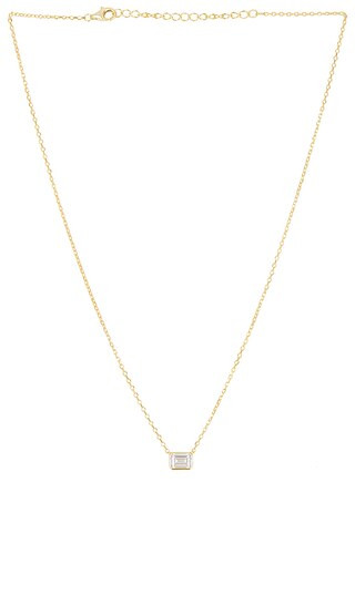 Emerald Bezel Solitaire Necklace in Gold | Revolve Clothing (Global)