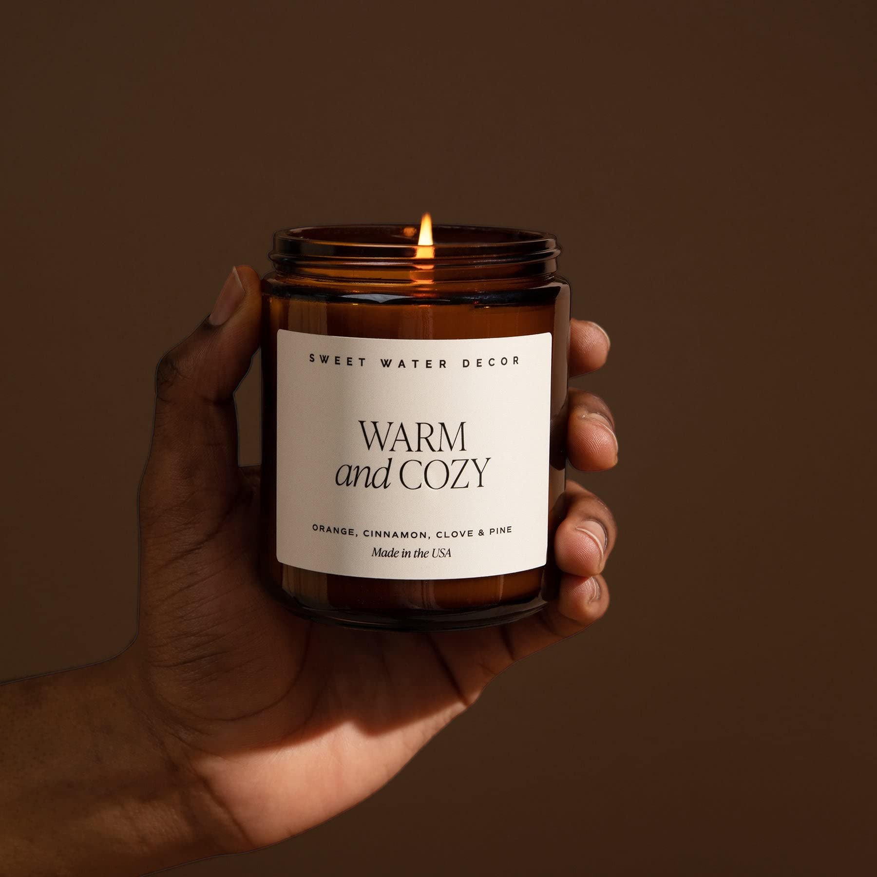 Sweet Water Decor Warm and Cozy Soy Candle - Orange Peel, Cinnamon, Ginger and Clove Scented Cand... | Amazon (US)