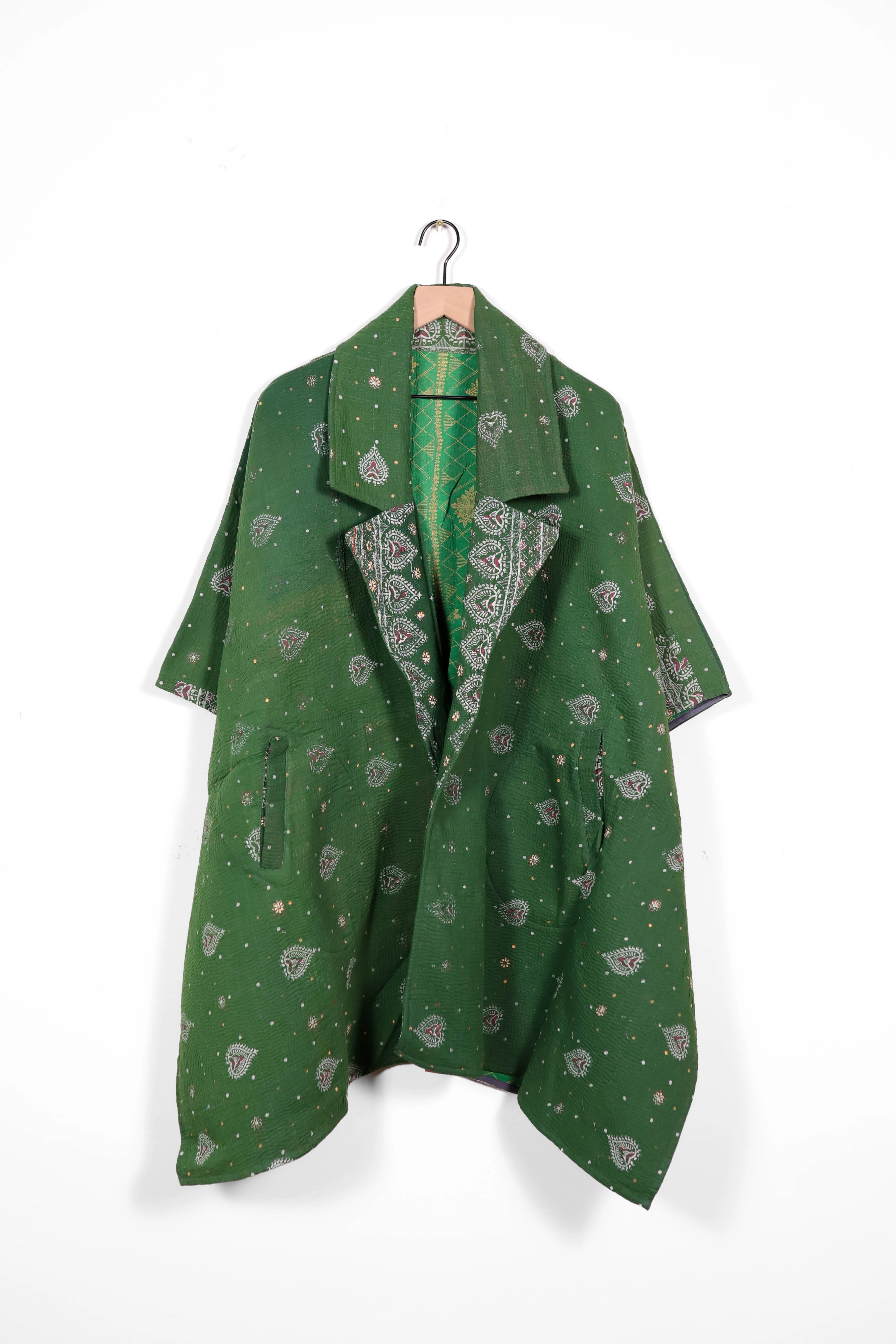 Vintage Kantha Blanket Coat The Round Top Blanket Coat | Sapana