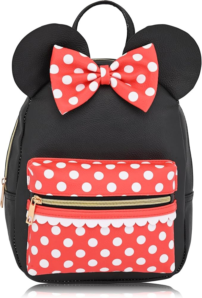 Disney Minnie Mouse Backpack for Women, Men, Boys, Girls, Unisex | Cute PU Leather 10" Minnie Mou... | Amazon (US)
