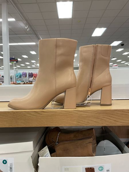 Tan block heel ankle booties under $50 from Target  

#LTKshoecrush #LTKSeasonal #LTKunder50