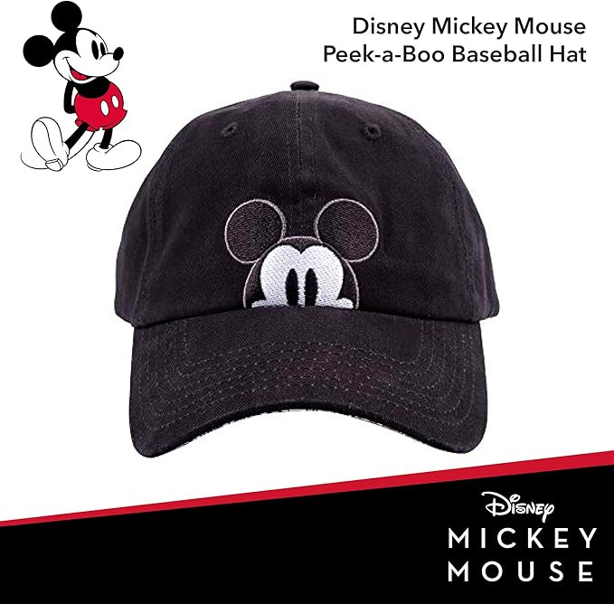 Disney Mickey Mouse Dad Hat, Cotton Adjustable Baseball Cap with Curved Brim | Amazon (US)