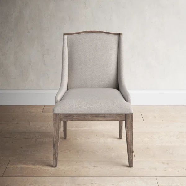 Alsip Linen Solid Wood Side Chair in Gray | Wayfair North America