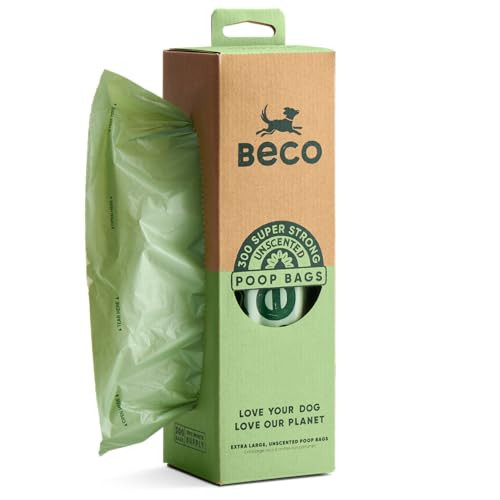 Beco Strong & Large Poop Bags - 300 Bags (XL Roll) - Tissue Box Dispenser - Unscented Dog Poo Bags | Amazon (UK)