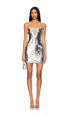 Runaway The Label Vesina Mini Dress in Silver from Revolve.com | Revolve Clothing (Global)