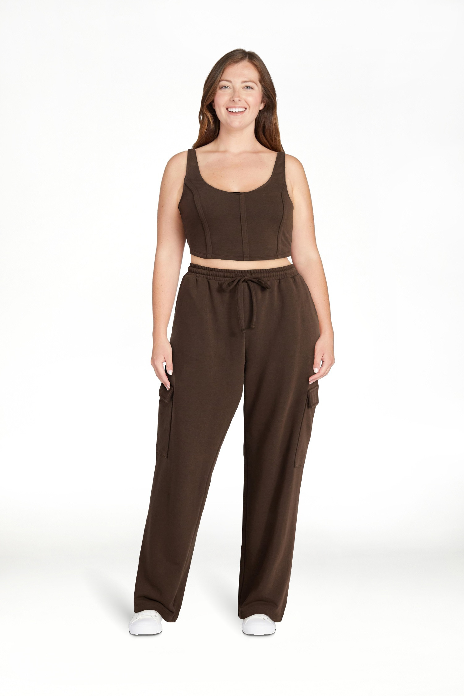 No Boundaries Bustier Tank and Cargo Pant Set, 2-Piece, Women's and Women's Plus Sizes XXS-4X | Walmart (US)