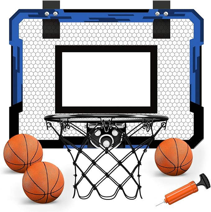 QDRAGON Mini Basketball Hoop, Over The Door Indoor, with 3 Balls/Inflator/Breakaway Rim, Basketba... | Amazon (US)