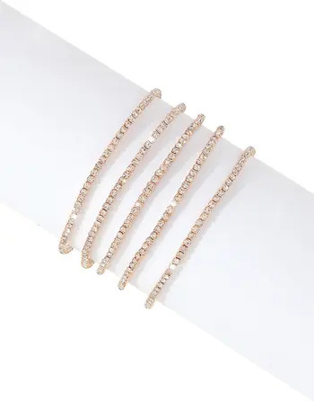Adornia Set of 5 Crystal Tennis Stretch Bracelets | Nordstromrack | Nordstrom Rack