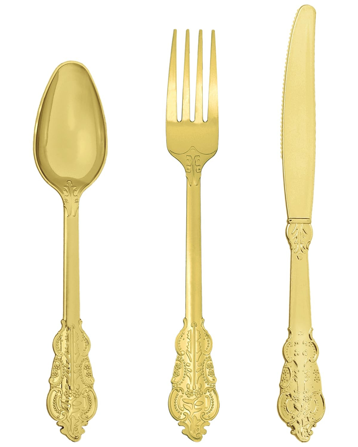 Goodluck 75 Pack Gold Plastic Silverware Set – Heavy Duty Disposable Cutlery, Includes 25 Forks... | Amazon (US)