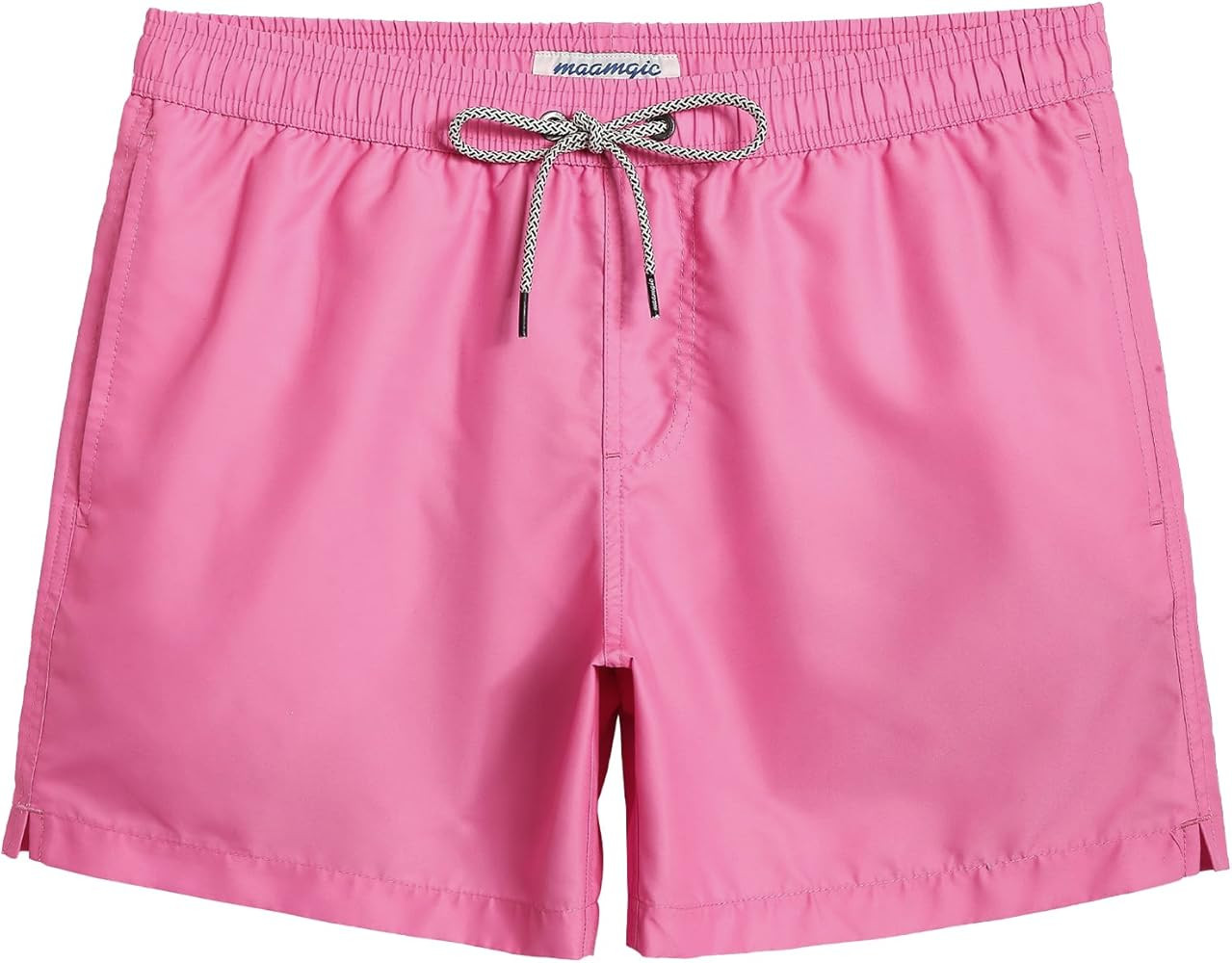 maamgic Mens Swim Trunks 5" Quick Dry Beach Shorts Bathing Suits with Mesh Lining Pockets | Amazon (US)