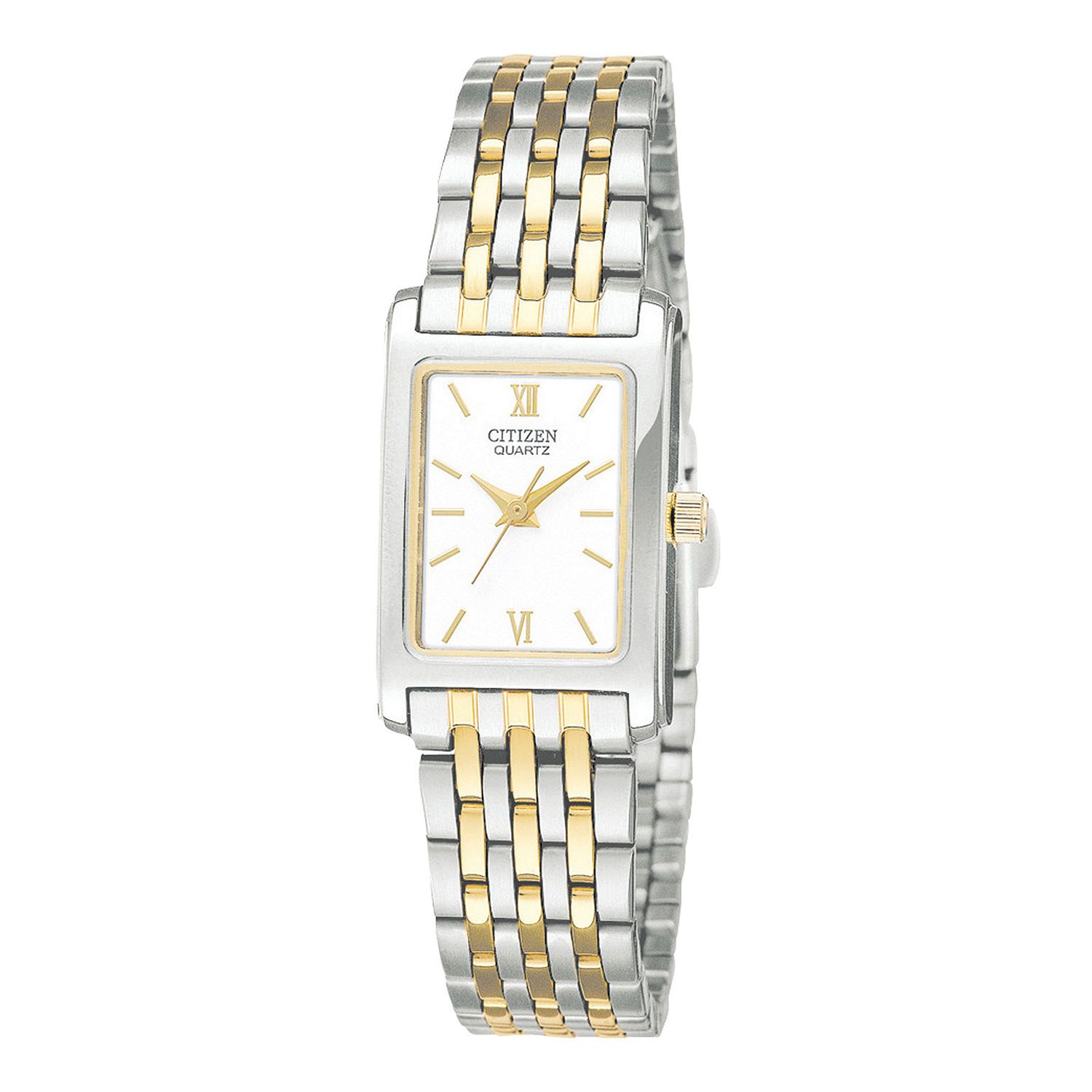 Citizen® Womens Rectangular Two-Tone Stainless Steel Bracelet Watch EJ5854-56A | JCPenney