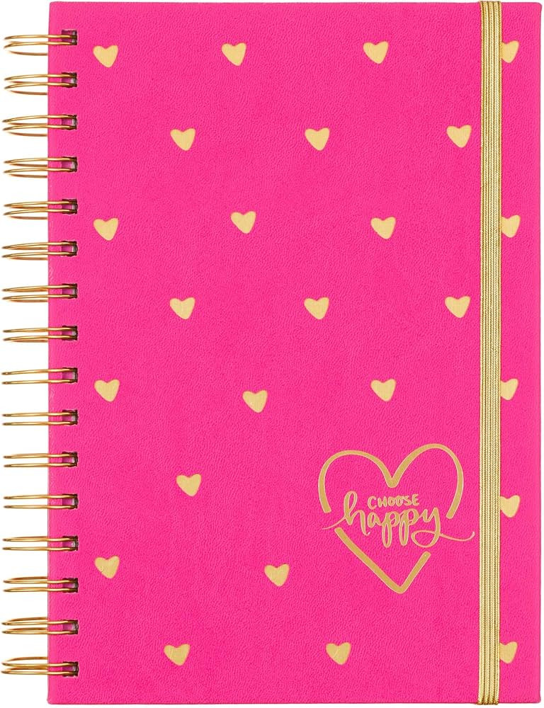 Dayna Lee Collection 6x8 Wirebound Hard Cover Notebook, 200 Pages, Acid-Free Ruled Sheets, Elasti... | Amazon (US)