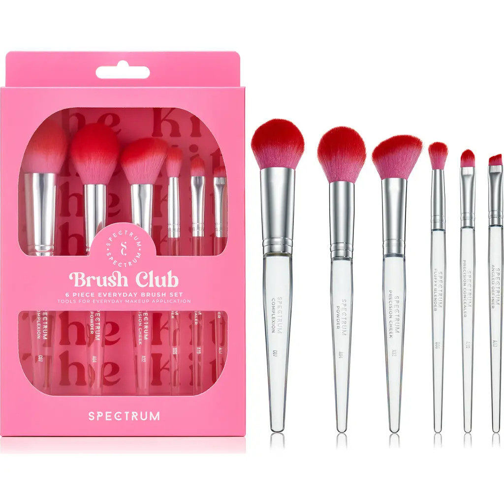 SPECTRUM Brush Club 6-Piece Makeup Brush Set in Pink at Nordstrom | Nordstrom