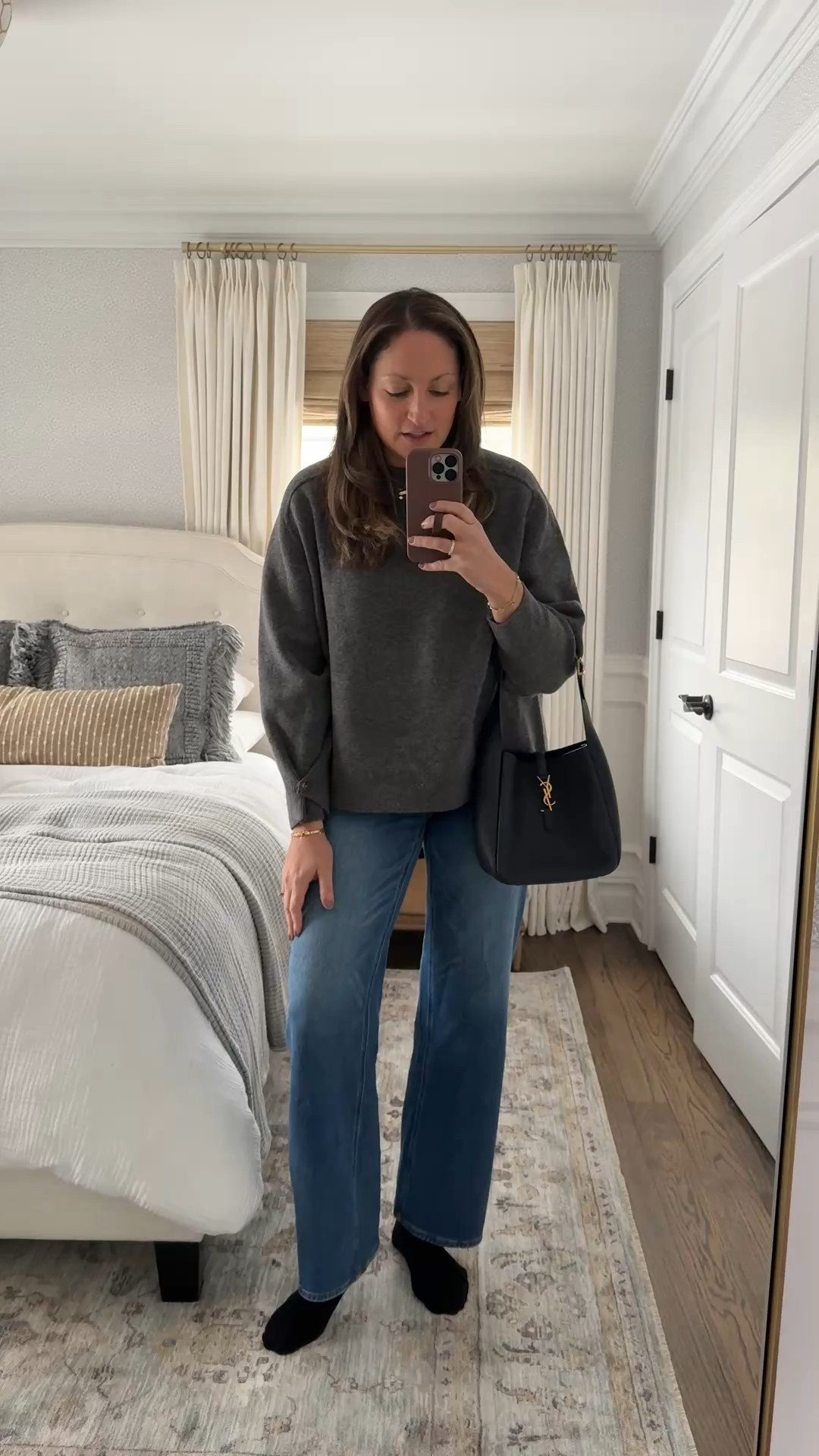 These $50 @Quince jeans are back in stock and so good!! Run true to size and so flattering. Also linking this sweater and my newest borrow from @Vivrelle (use code GIRLONTHEHUDSON for your first month free!!) 

#LTKHome #LTKootd #LTKselfcare