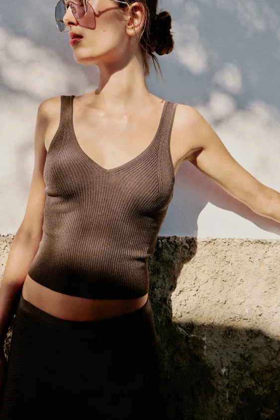 KNIT STRAP TOP | Zara US