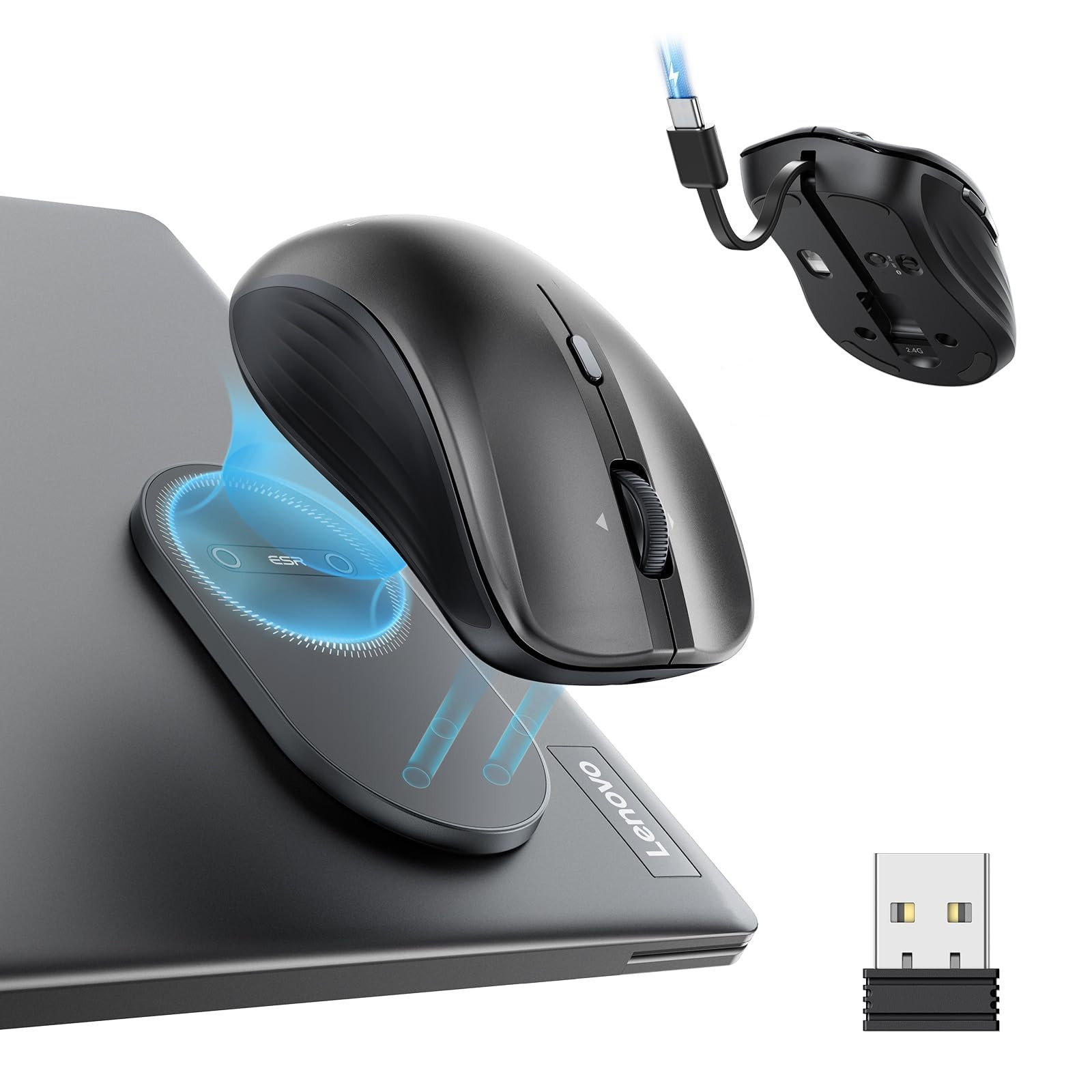 ESR MagMouse Snap-to-Carry Bluetooth Mouse, Rechargeable Wireless Mouse for Laptop with Built-in ... | Amazon (US)