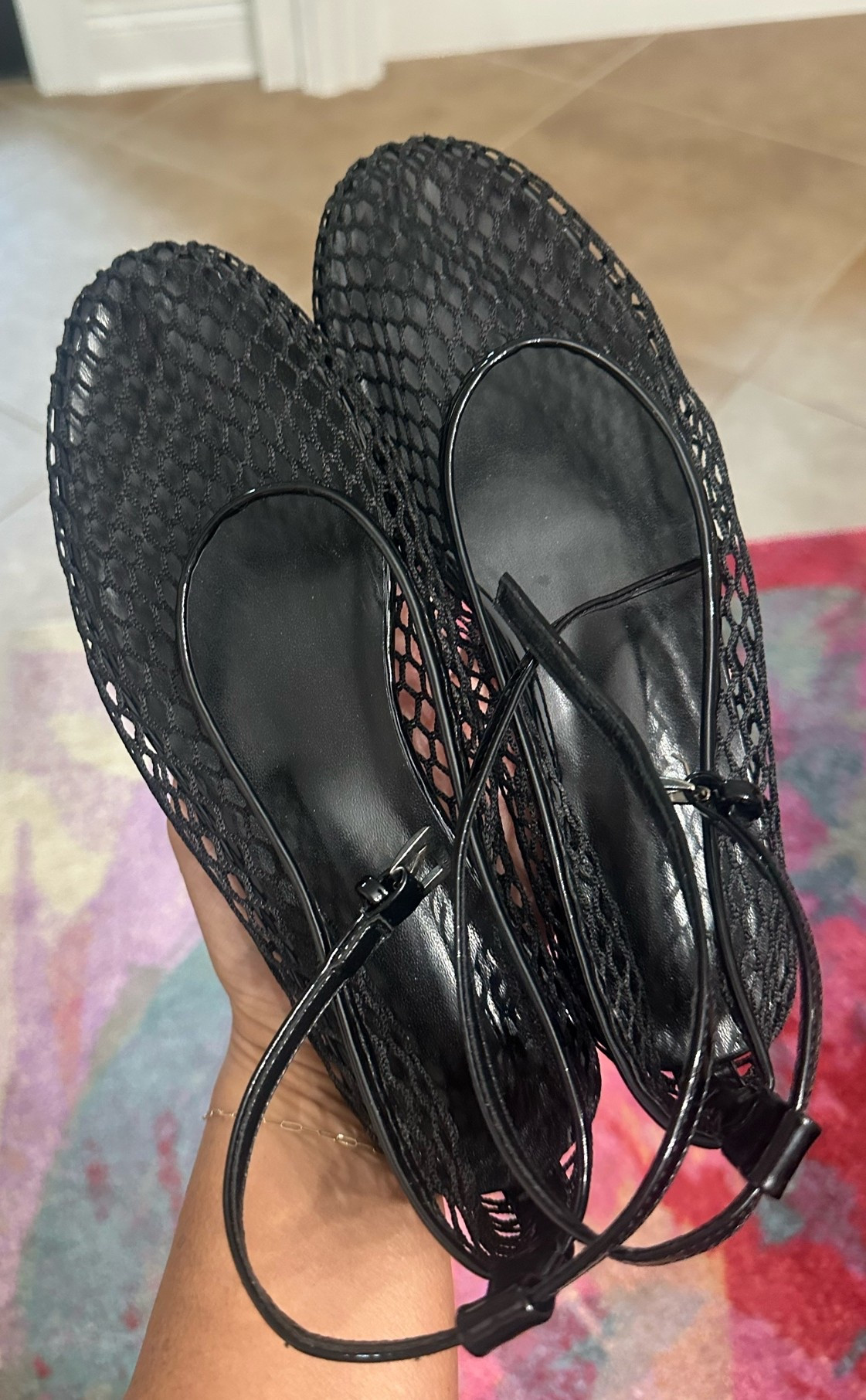 Black ballet flats with mesh and ankle strap 🖤

#LTKdayinmylife #LTKgrwm #LTKootd