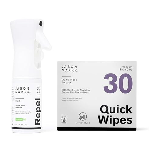Jason Markk Repel Spray & 30 Quick Wipes Bundle, Sneaker Care & Shoe Non-Aerosol Water & Stain Repellent Spray, Sneaker Care, Ideal for Footwear, Safe for Leather, Suede, Nubuck, Cotton, Knits | Amazon (US)