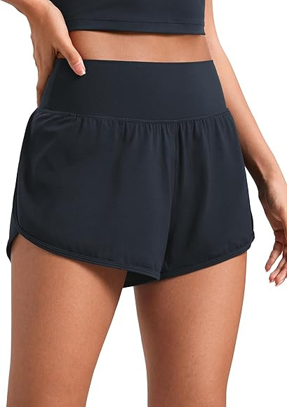 CRZ YOGA Butterluxe-Light High Waisted Dolphin Shorts for Women 2.5" Soft Split for Casual Lounge... | Amazon (US)