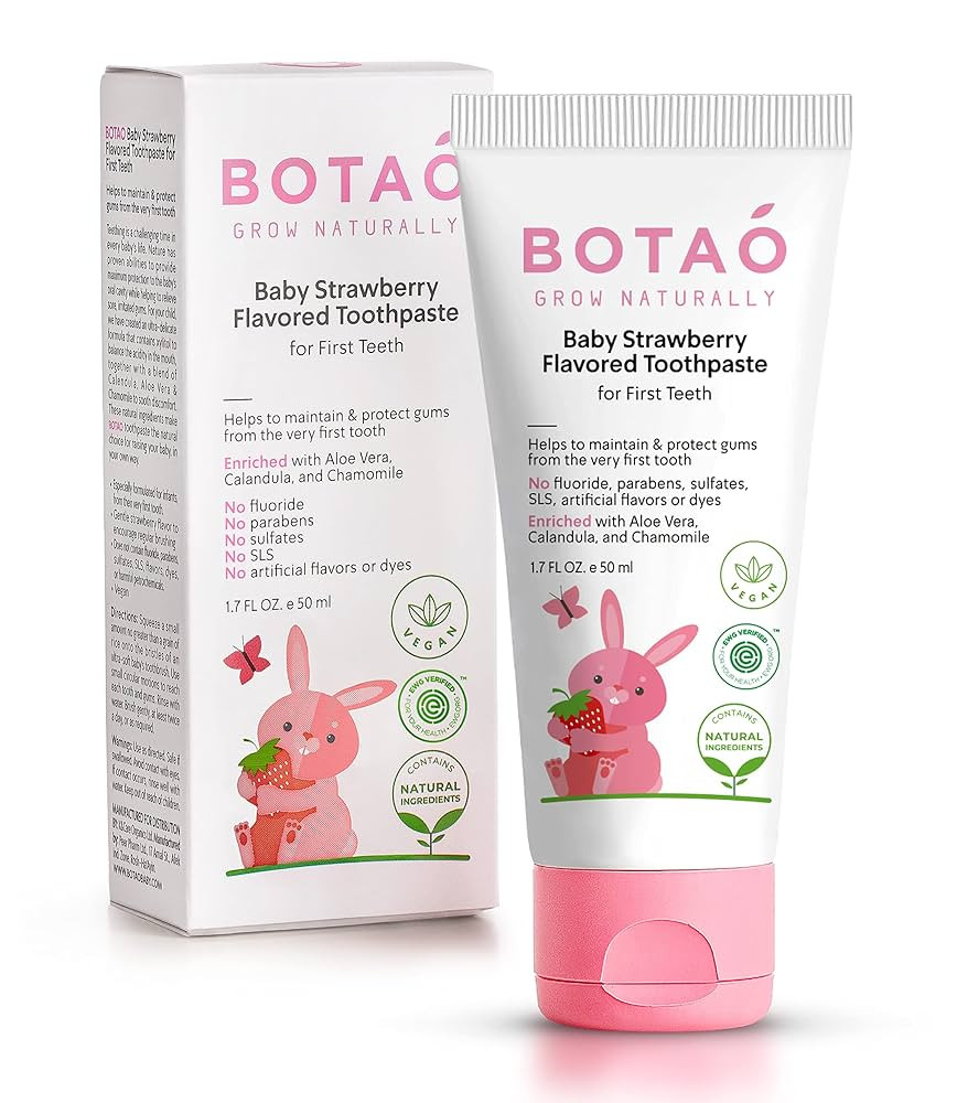 Fluoride Free Baby Toothpaste | Strawberry Flavored - Organic Training Natural Toddler Toothpaste... | Amazon (US)