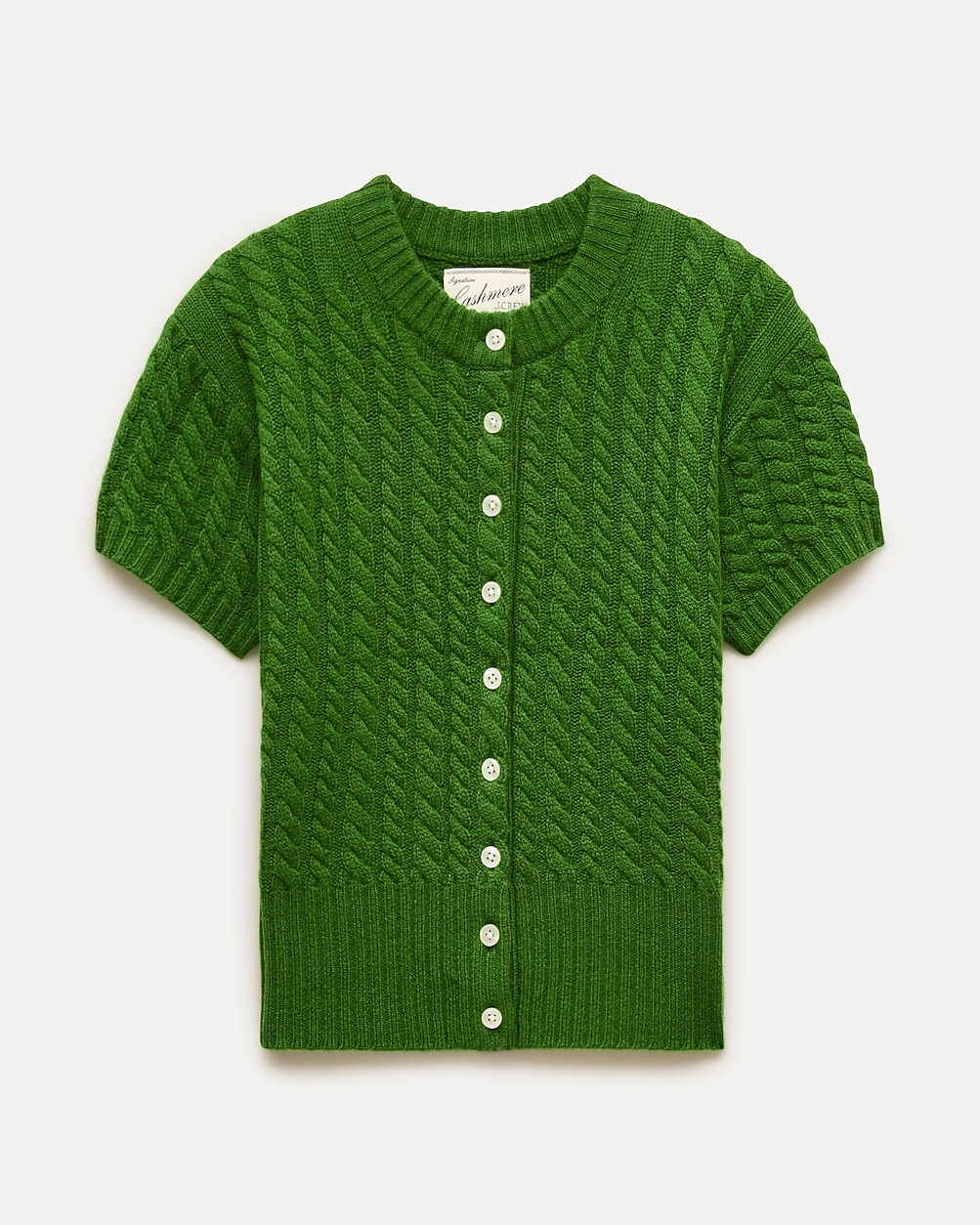 Cashmere short-sleeve cable-knit cardigan | J. Crew US