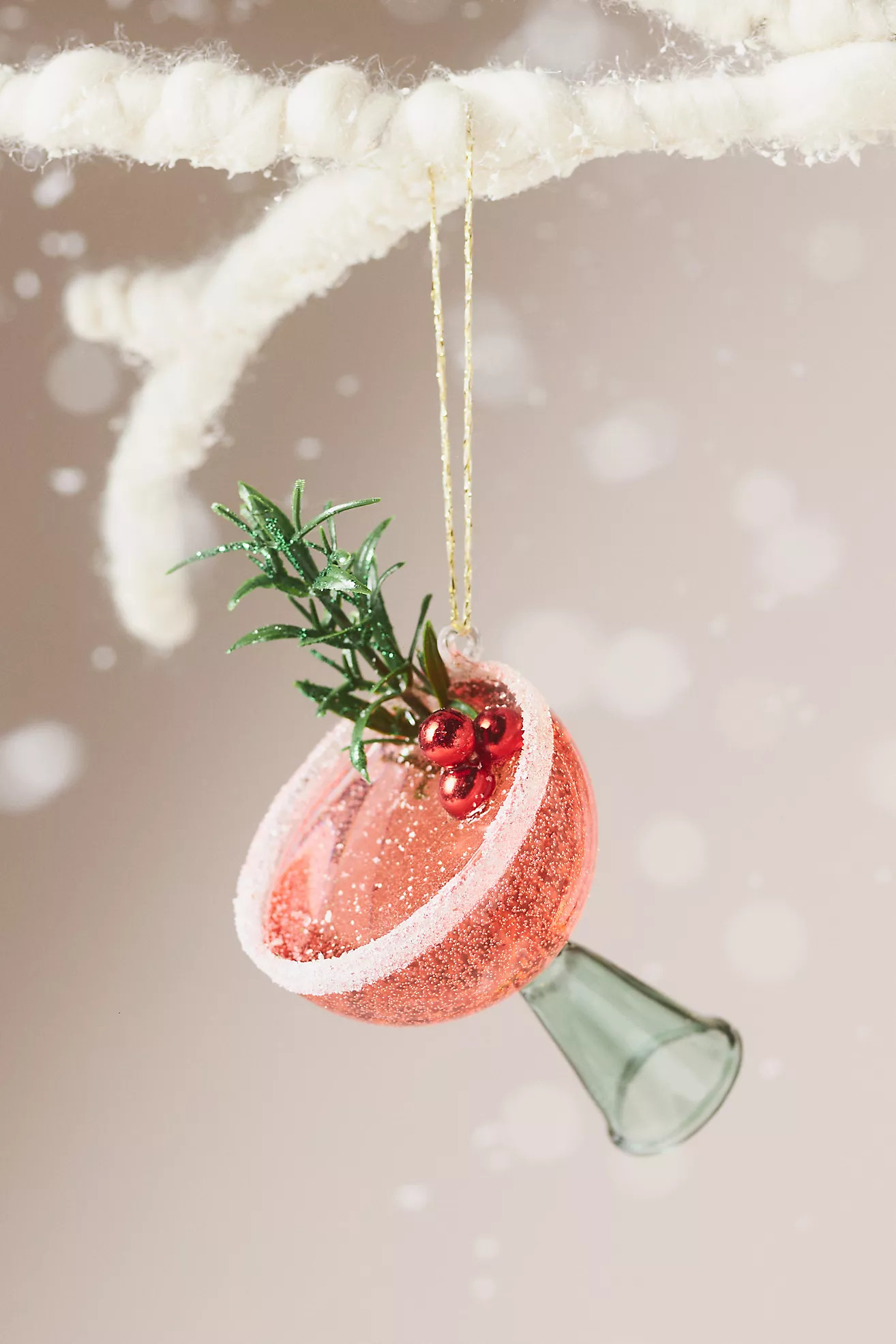 Cranberry Cocktail Glass Ornament | Anthropologie (US)