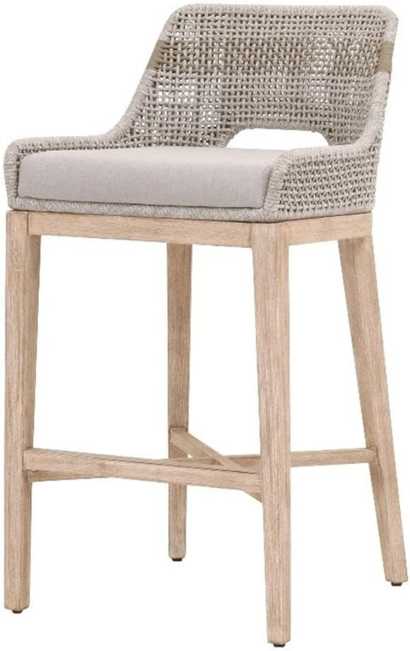 Orient Express Furniture Tapestry Bar Stool Taupe White Flat Rope | Amazon (US)