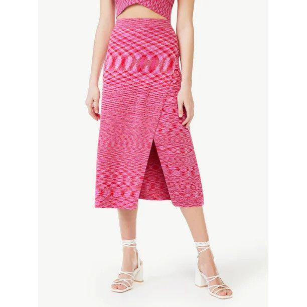 Scoop Women's Space Dye Wrap Skirt with Slit | Walmart (US)