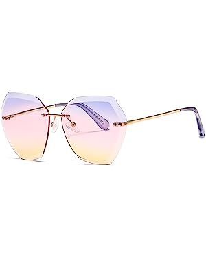 Kimorn Sunglasses Women Oversized Rimless Diamond Cutting Lens Sun Glasses k0534 | Amazon (CA)