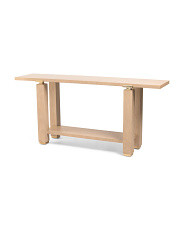 72x16x34 Oak Veneer And Brass Console Table | TJ Maxx