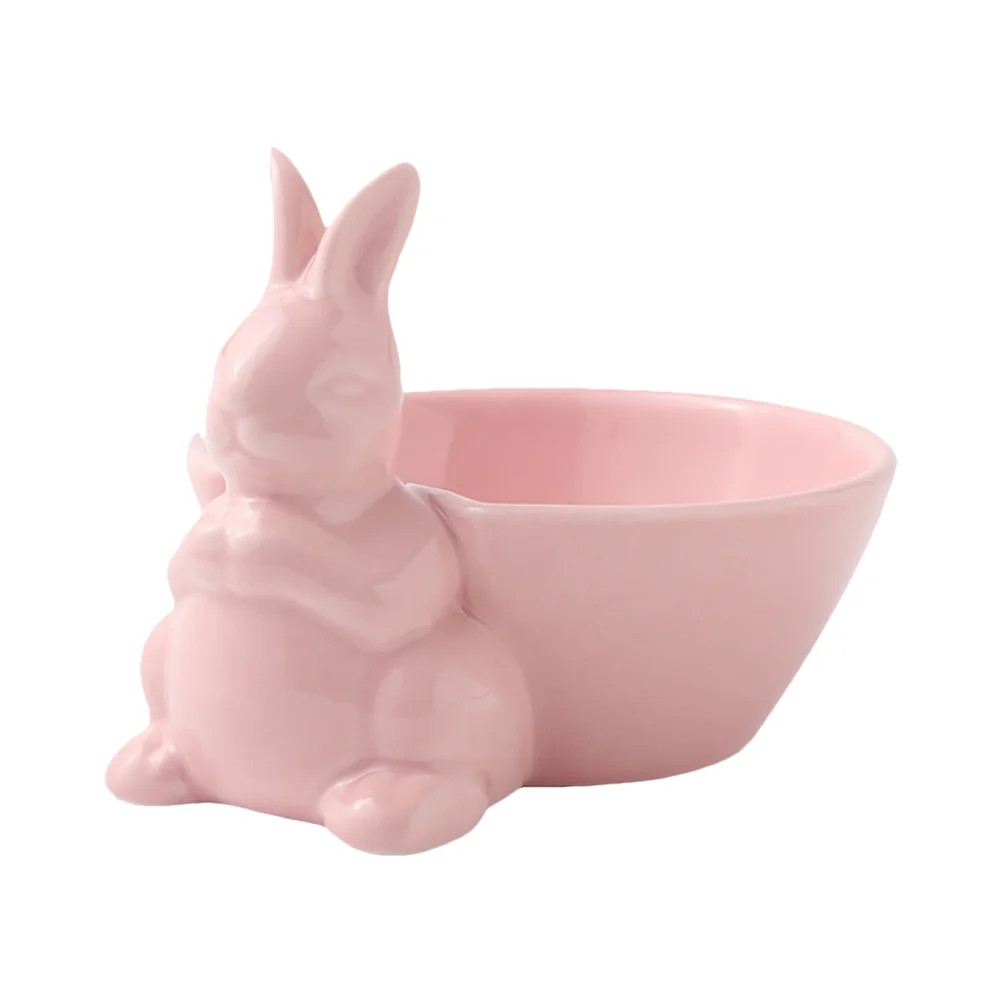Easter Bunny Bowl Food Storage Container Rabbit Party Decor Ceramics Child Pink | Walmart (US)
