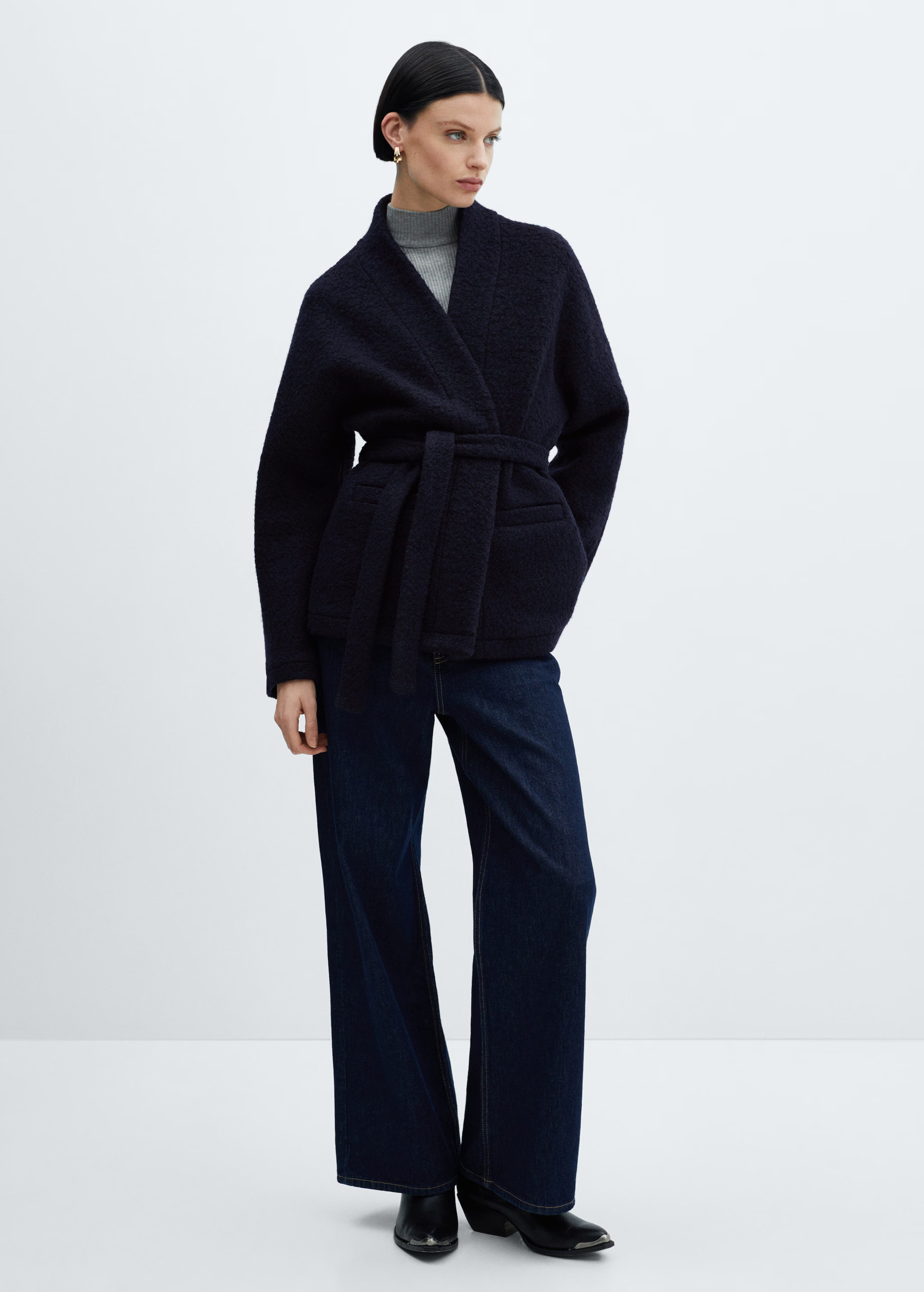 Wool-blend jacket with belt | Mango (US/MX/AU)