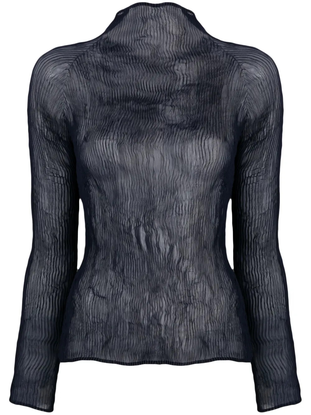 Issey Miyake Twist Pleated Chiffon Blouse - Farfetch | Farfetch Global