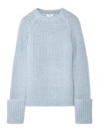 FRAME - Alpaca-blend Sweater - Sky blue | NET-A-PORTER (UK & EU)