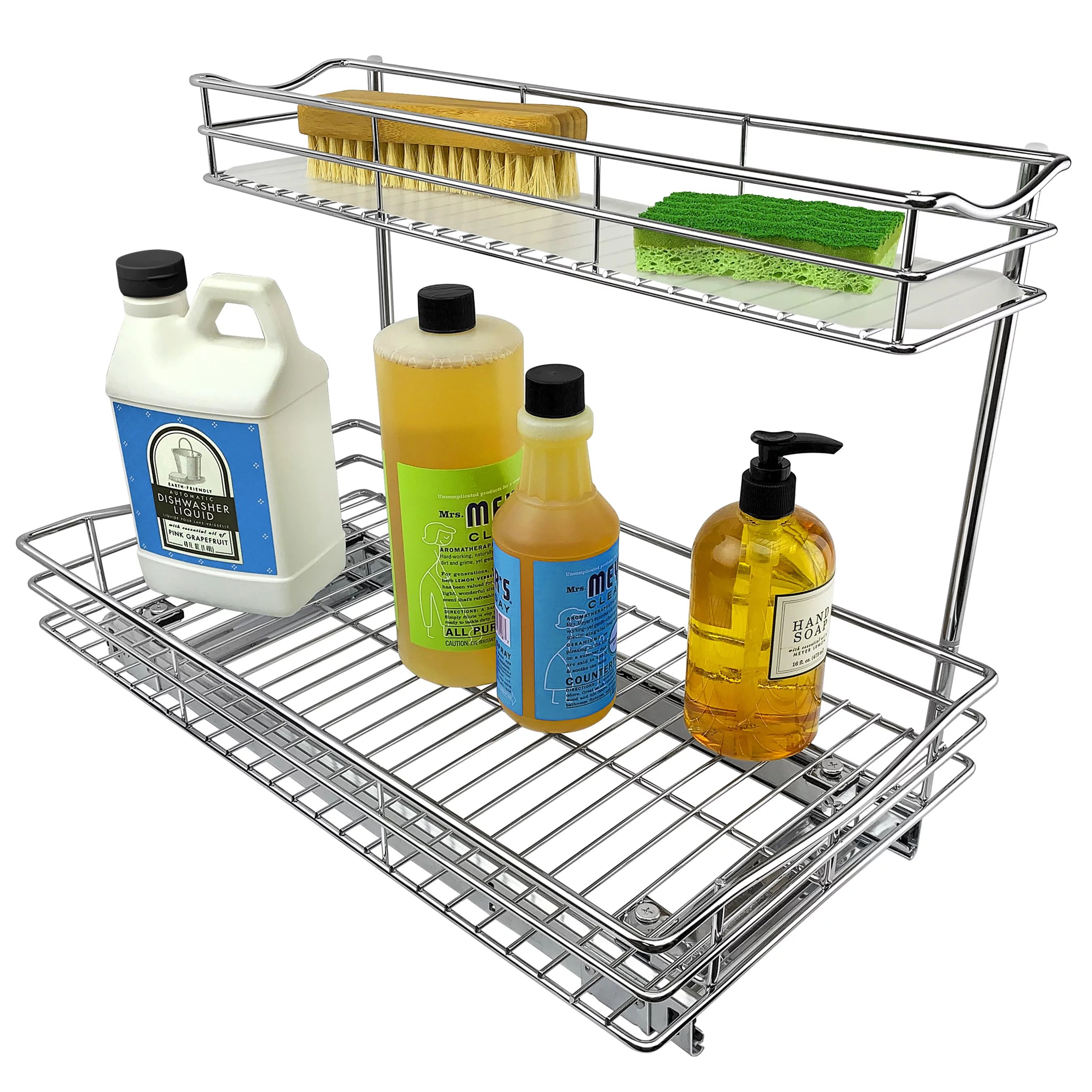 Lynk Professional® Slide Out Under Sink Cabinet Organizer - Pull Out Two Tier Sliding Shelf - 11... | Walmart (US)