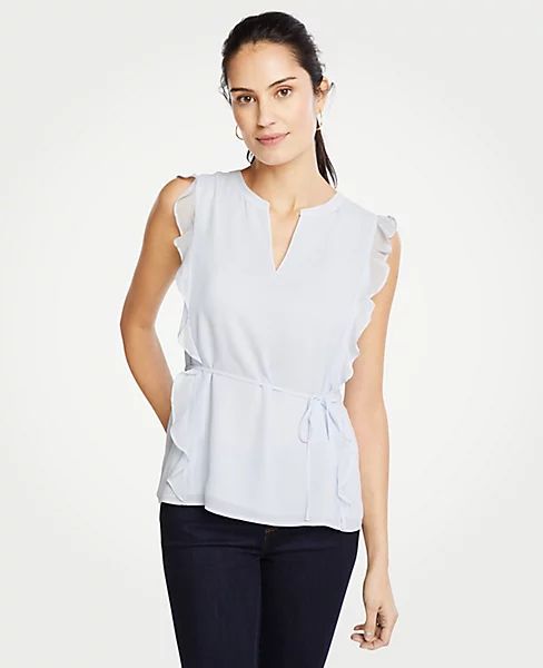 Chiffon Tie Waist Flutter Top | Ann Taylor | Ann Taylor (US)