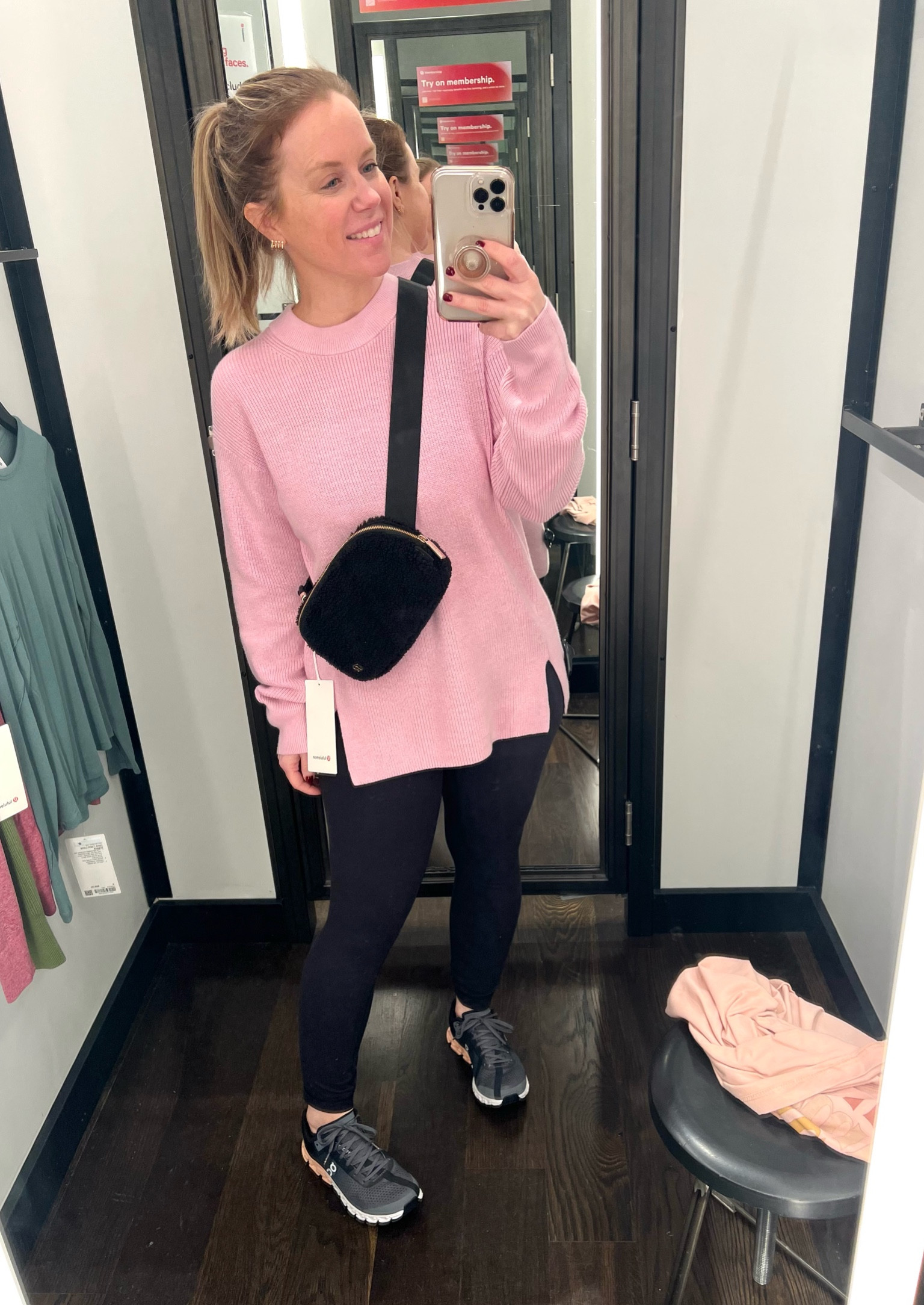 This pink wool-blend sweater from lululemon is SO cozy! I plan to dress it down and up! 

And the belt bag makes a great Christmas gift !! 

@lululemon, sweaters, leggings, belt bag, shoes, casual, everyday wear 

#LTKSeasonal #LTKfit #LTKHoliday