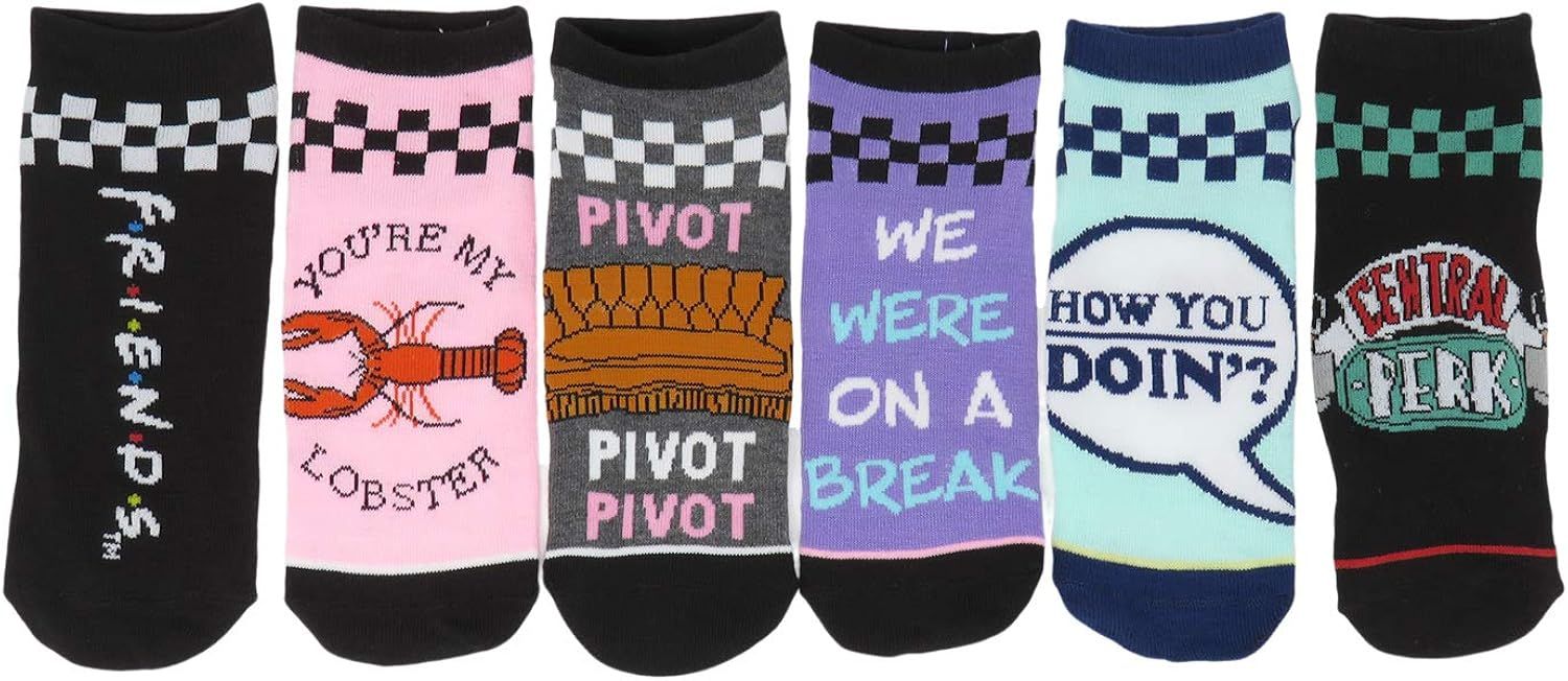 Hyp Friends TV Show Checkered Top Pattern Juniors/Womens 6 Pack Ankle Socks | Amazon (US)
