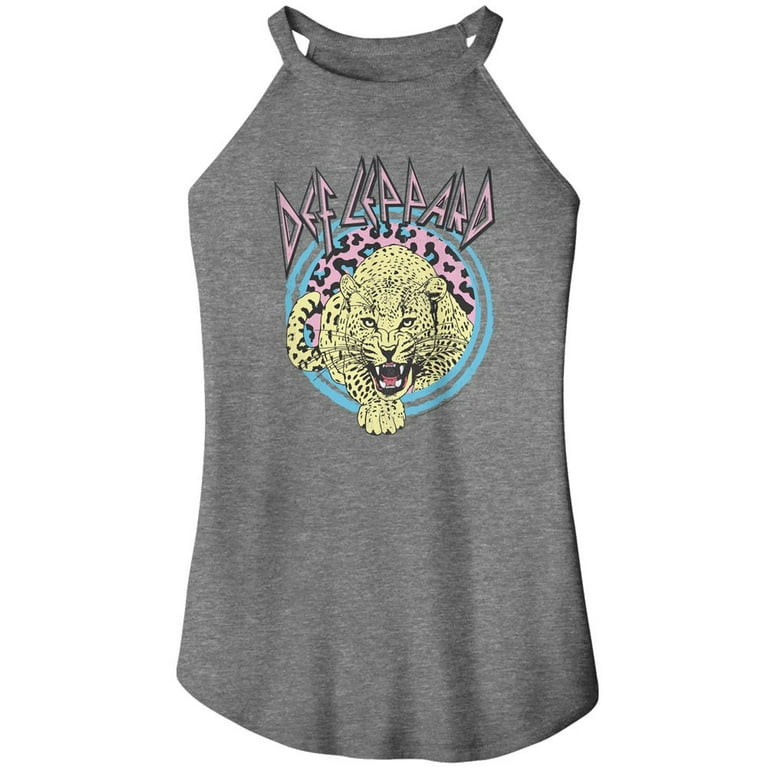 Def Leppard Pastel Leopard Gray Frost Women's Sleeveless Rocker Tank Top | Walmart (US)